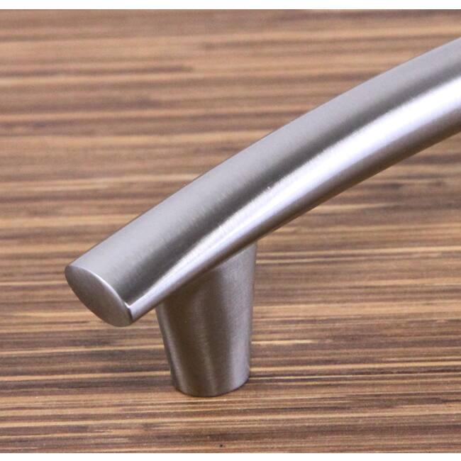 Contemporary 5-1/4 inch Round Arch Design Stainless Steel Finish Cabinet Bar Pull Handle (Case of 4) - Silver