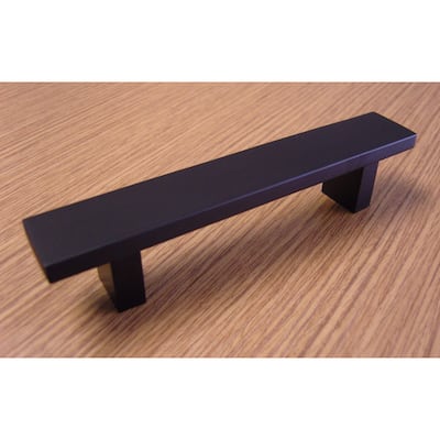 Contemporary 6-inch Rectangular Design Matte Black Finish Cabinet Bar Pull Handle (Case of 4)