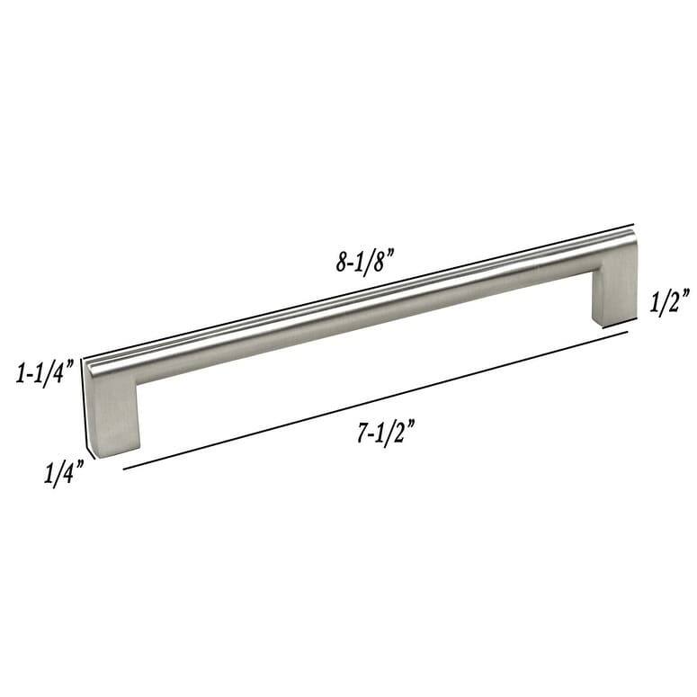 Contemporary 8-1/8-inch Key Shape Design Stainless Steel Finish Cabinet Bar Pull Handle (Case of 4) - Silver