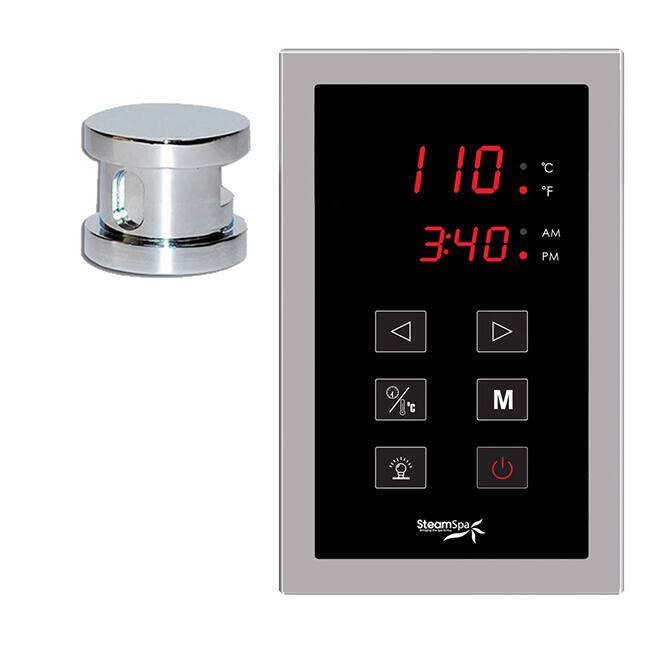 SteamSpa Oasis Touch Pad Control Kit in Chrome - Polished Chrome