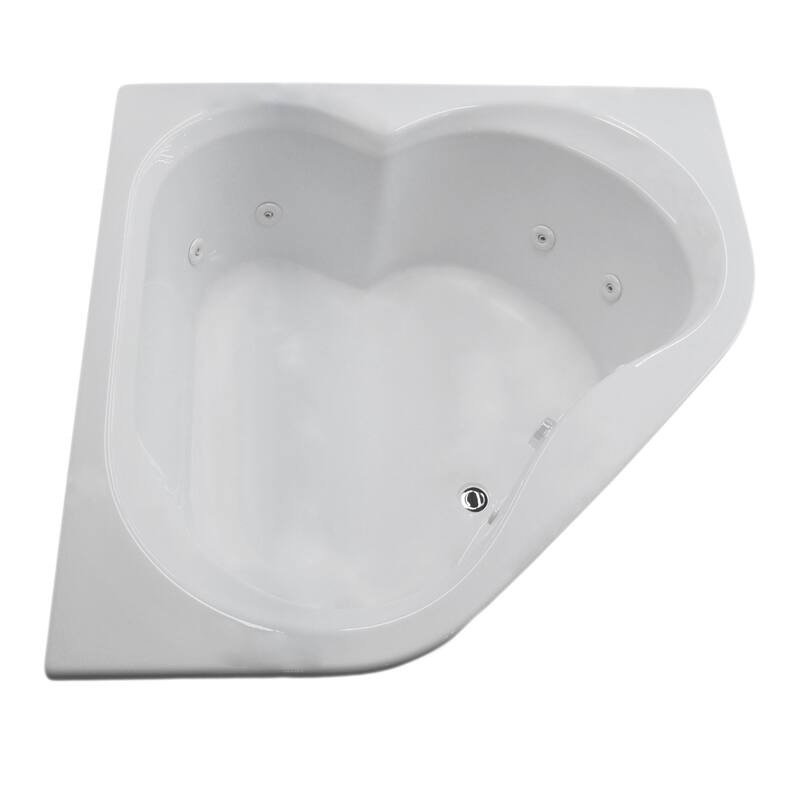 Atlantis Whirlpools Cascade 60 x 60 Corner Whirlpool Jetted Bathtub in White
