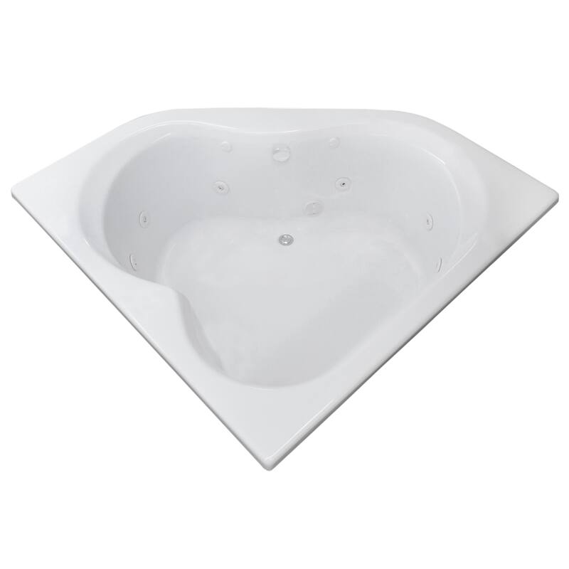 Atlantis Whirlpools Cascade 60 x 60 Corner Whirlpool Jetted Bathtub in White