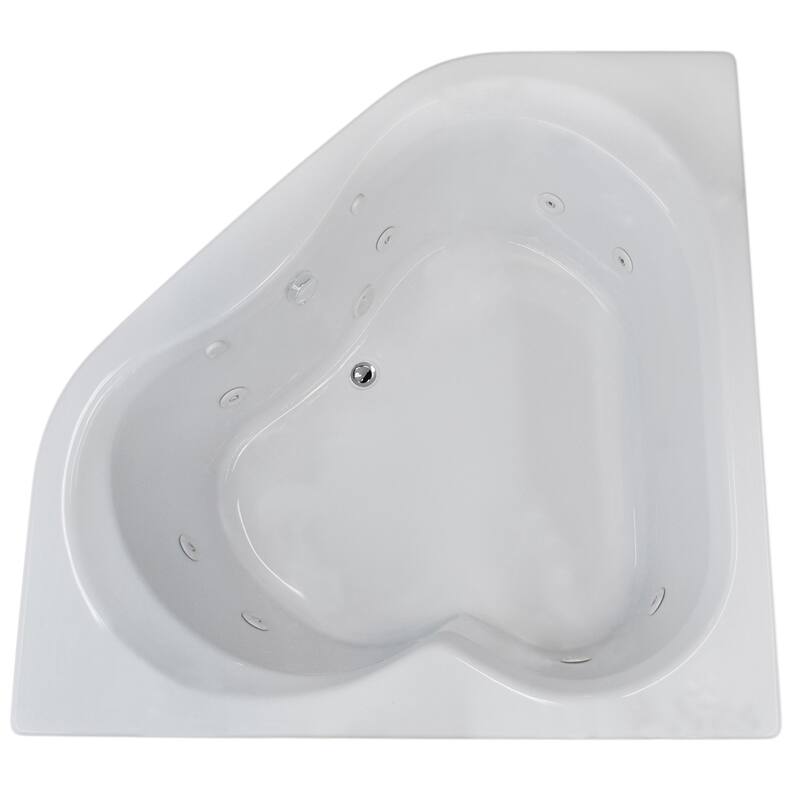 Atlantis Whirlpools Cascade 60 x 60 Corner Whirlpool Jetted Bathtub in White