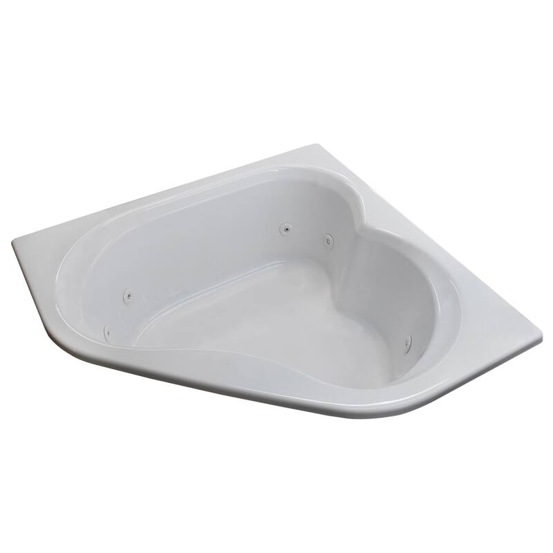 Atlantis Whirlpools Cascade 60 x 60 Corner Whirlpool Jetted Bathtub in White