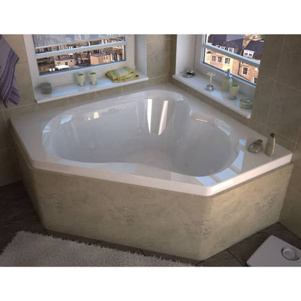 Signature 60 x 60 Corner Whirlpool Acrylic Bathtub Jacuzzi White