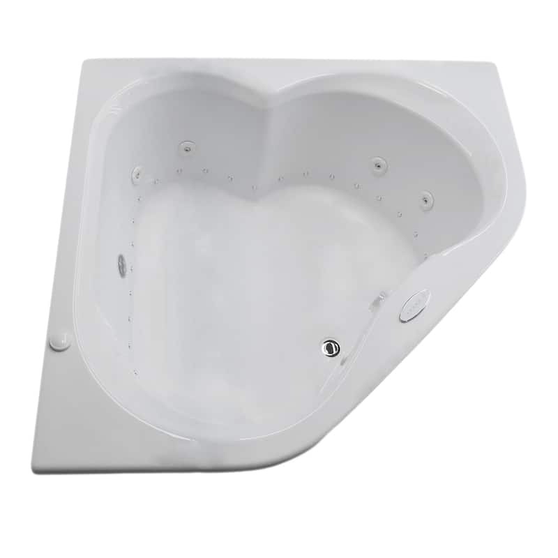 Atlantis Whirlpools Cascade 60 x 60 Corner Air & Whirlpool Jetted Bathtub in White