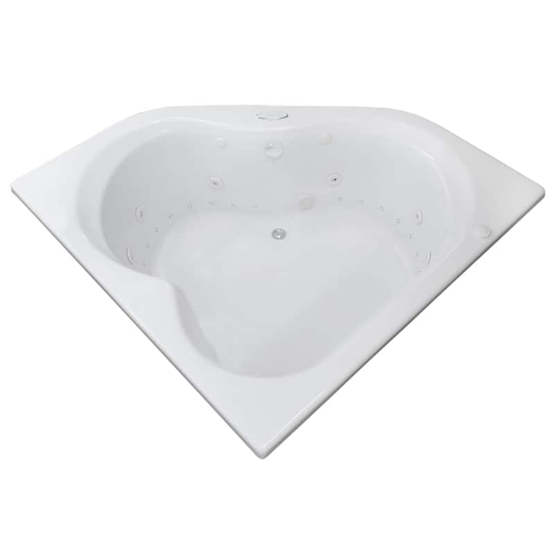 Atlantis Whirlpools Cascade 60 x 60 Corner Air & Whirlpool Jetted Bathtub in White