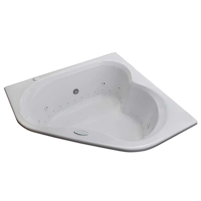 Atlantis Whirlpools Cascade 60 x 60 Corner Air & Whirlpool Jetted Bathtub in White
