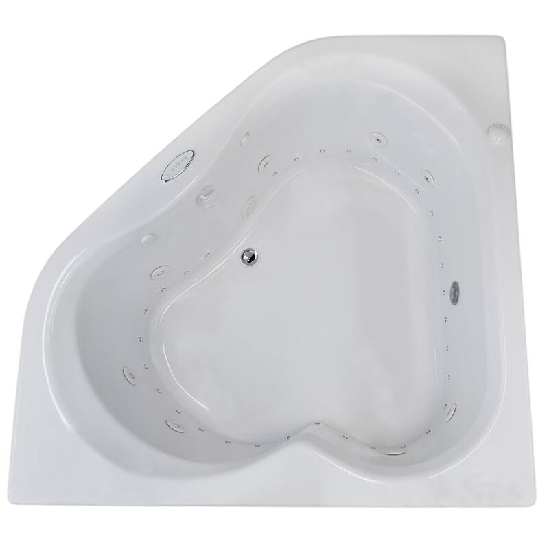 Atlantis Whirlpools Cascade 60 x 60 Corner Air & Whirlpool Jetted Bathtub in White