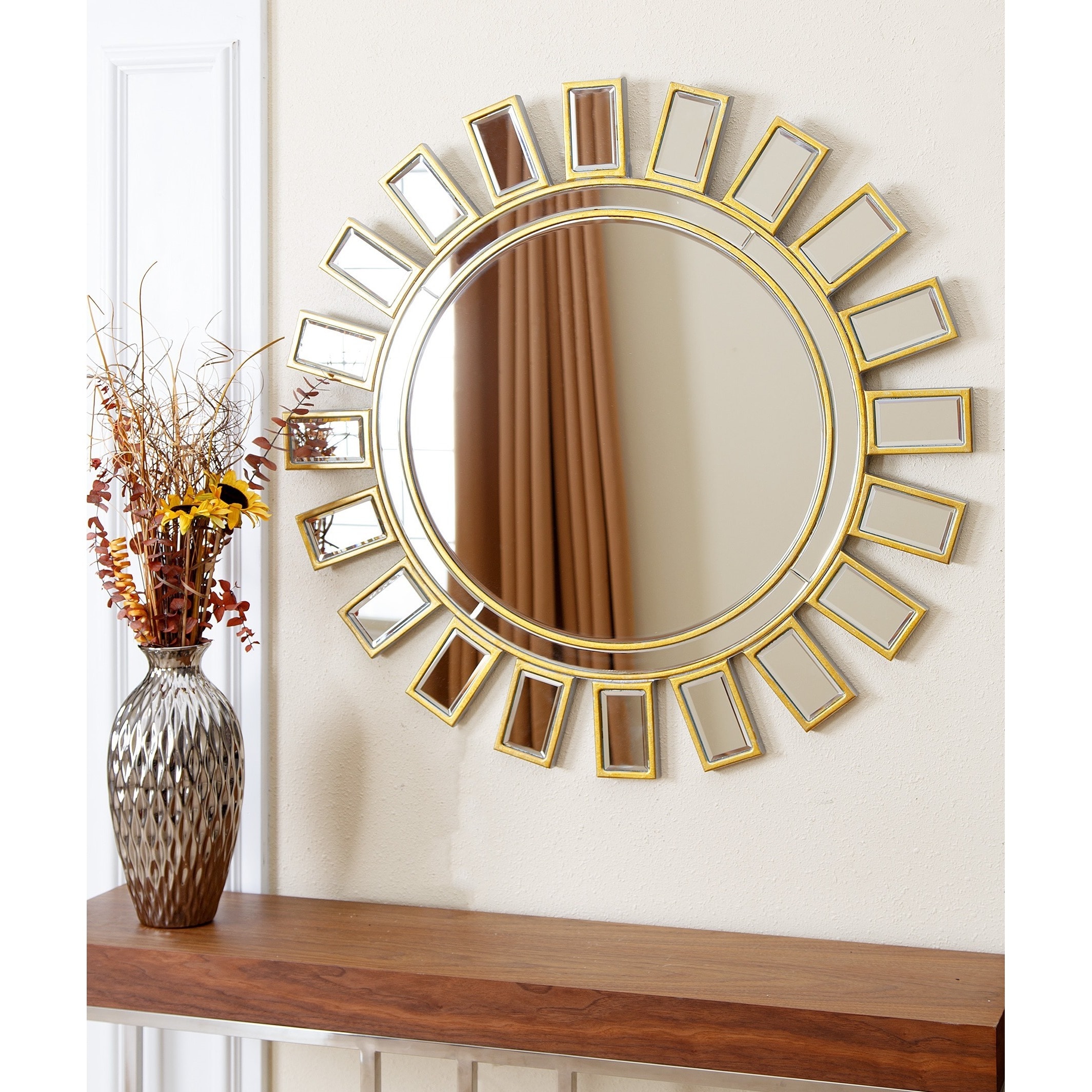 Abbyson Living Sunburst Round Wall Mirror