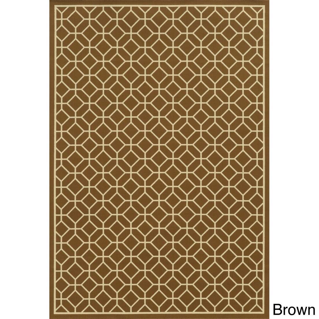 Indoor/ Outdoor Geometric Tile Polypropylene Rug (37 X 56)