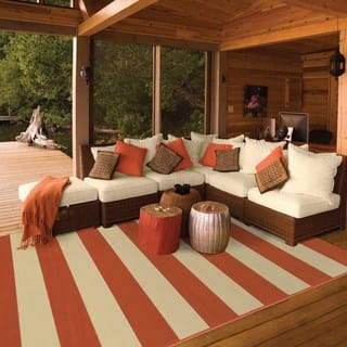 slide 1 of 1, Havenside Home Madisonville Indoor/ Outdoor Stripe Rug (5'3 x 7'6)