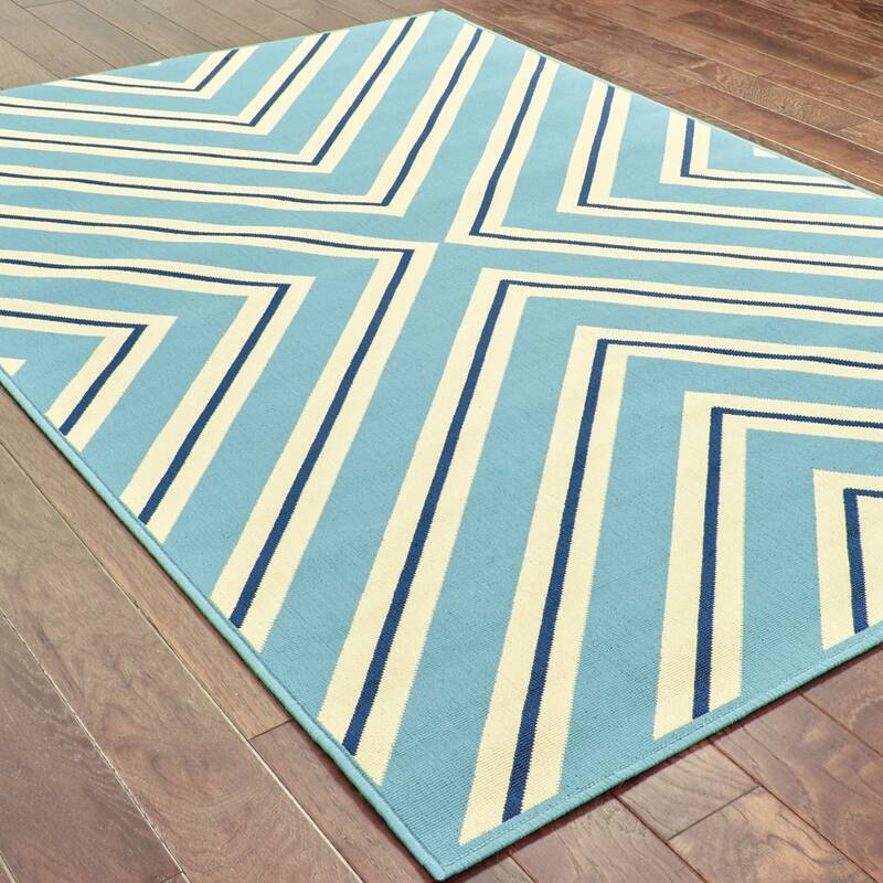 Vista Home Rio Mar Diagonal Stipe Indoor/ Outdoor Area Rug