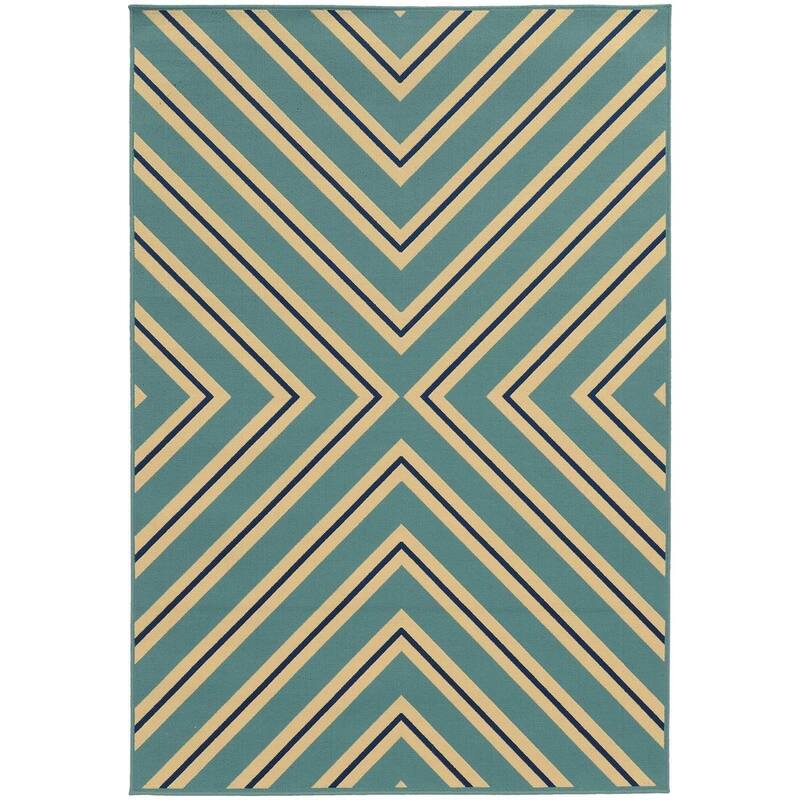 Vista Home Rio Mar Diagonal Stipe Indoor/ Outdoor Area Rug