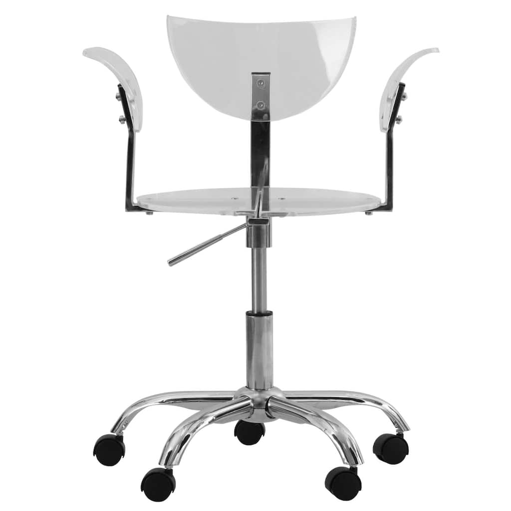 LeisureMod Transparent Acrylic Adjustable Swivel Office Chair