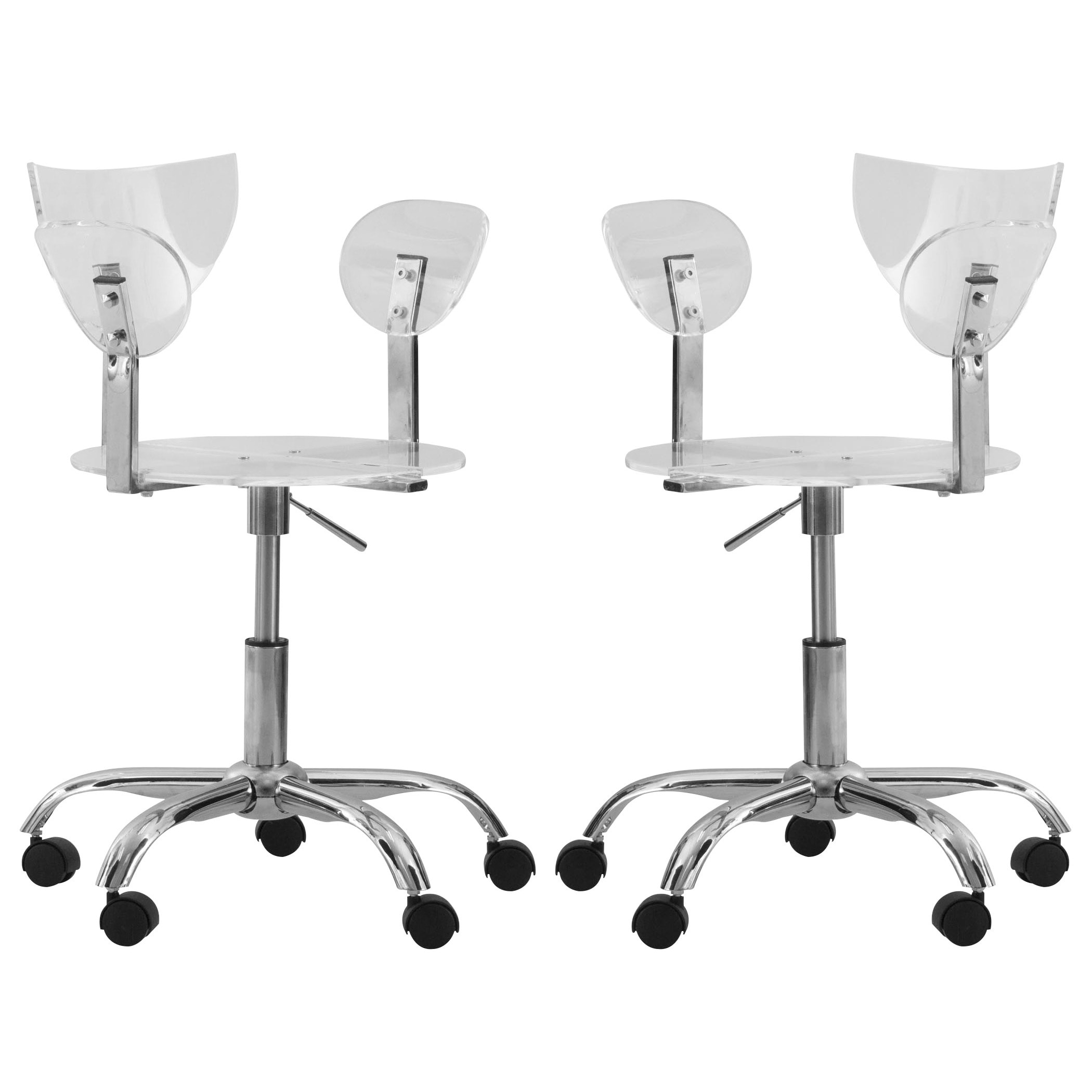 Leanor Transparent Adjustable Swivel Office Chair (set Of 2)