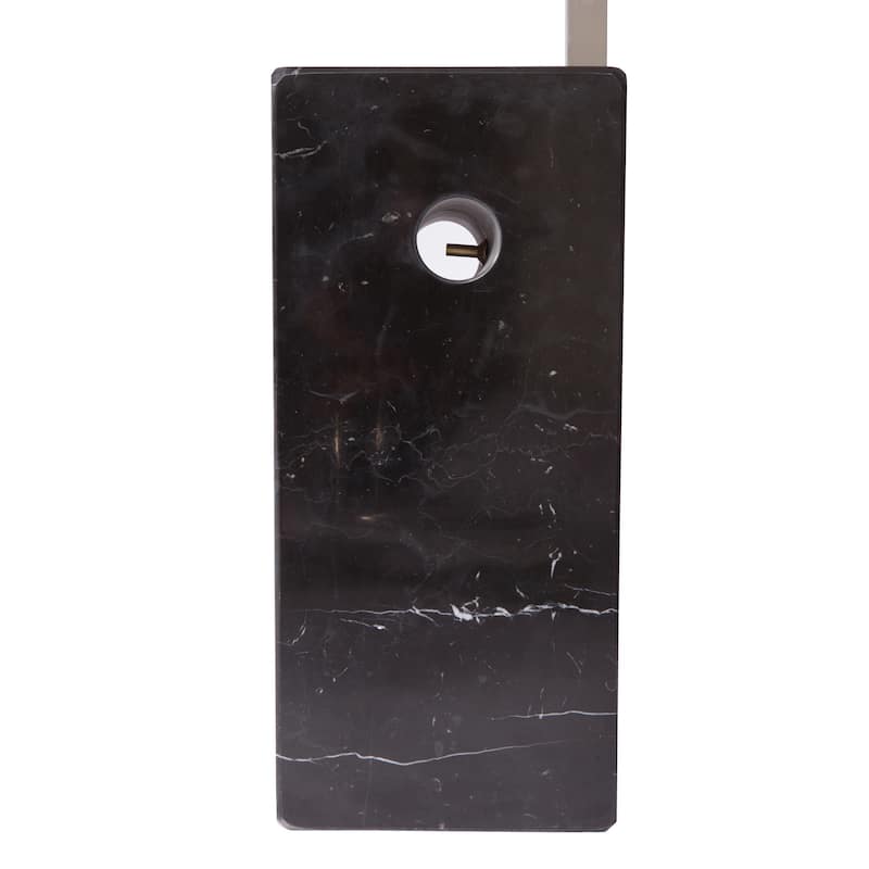 LeisureMod Lenox Arch Mid-Century Modern Black Marble Base Floor Lamp