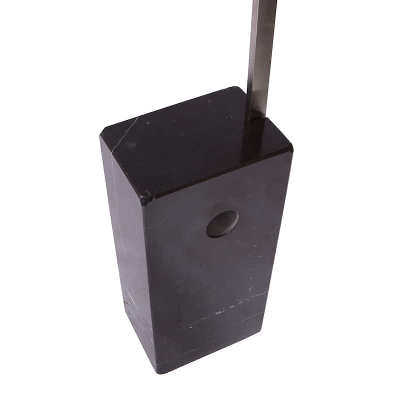LeisureMod Lenox Arch Mid-Century Modern Black Marble Base Floor Lamp
