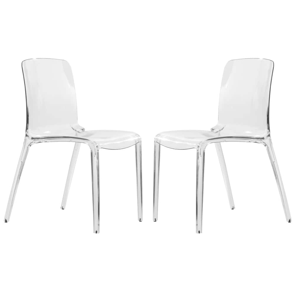 Murray Series Modern Stackable Acrylic Dining Chair with Transparent Design Accent Side Chair for Home & Kitchen (Set of 2)