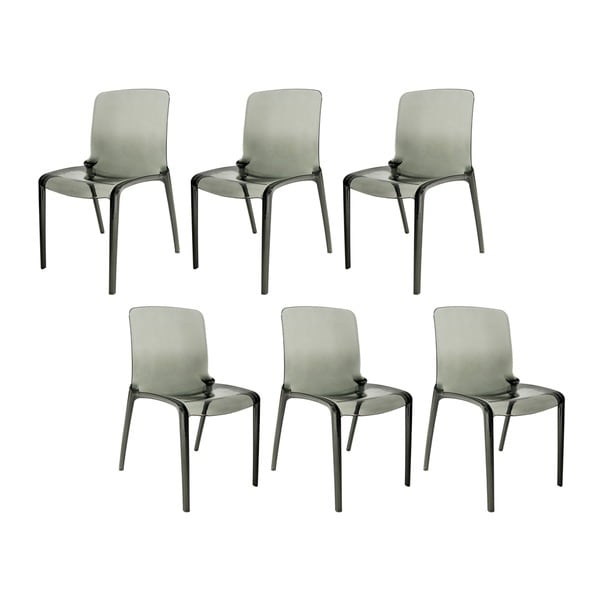Leisuremod Laos Modern Dining Chairs Transpa Black Set Of Leisuremod Laos Modern Dining Chairs Transpa Black Set Of 6