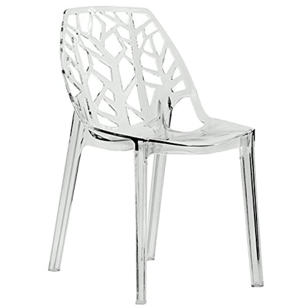 Modern Flora Clear Cut out Transparent Plastic Dining Chair