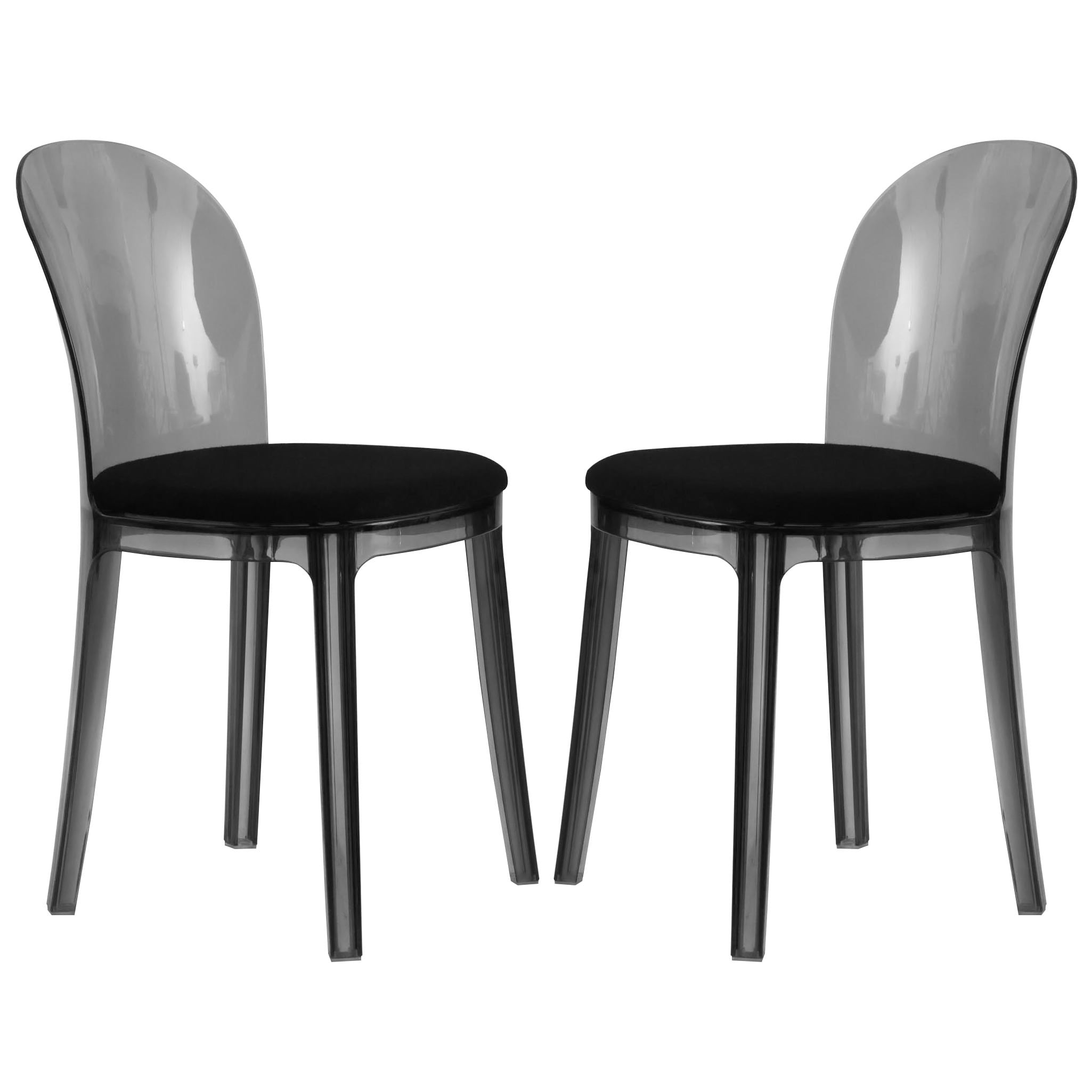 Easton Transparent Black Plastic Dining Chair (set Of 2)