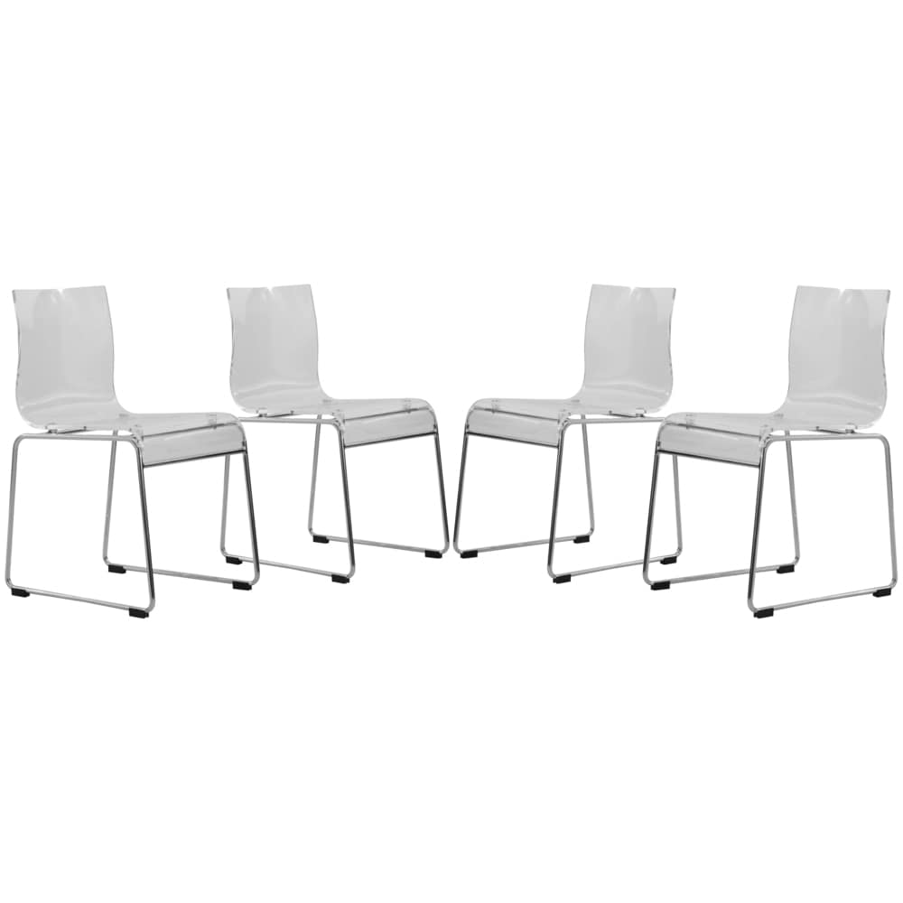 LeisureMod  Moreno Transparent Clear Acrylic Modern Chair (Set of 4) (Moreno Transparent Clear Modern Chair Set of 4)