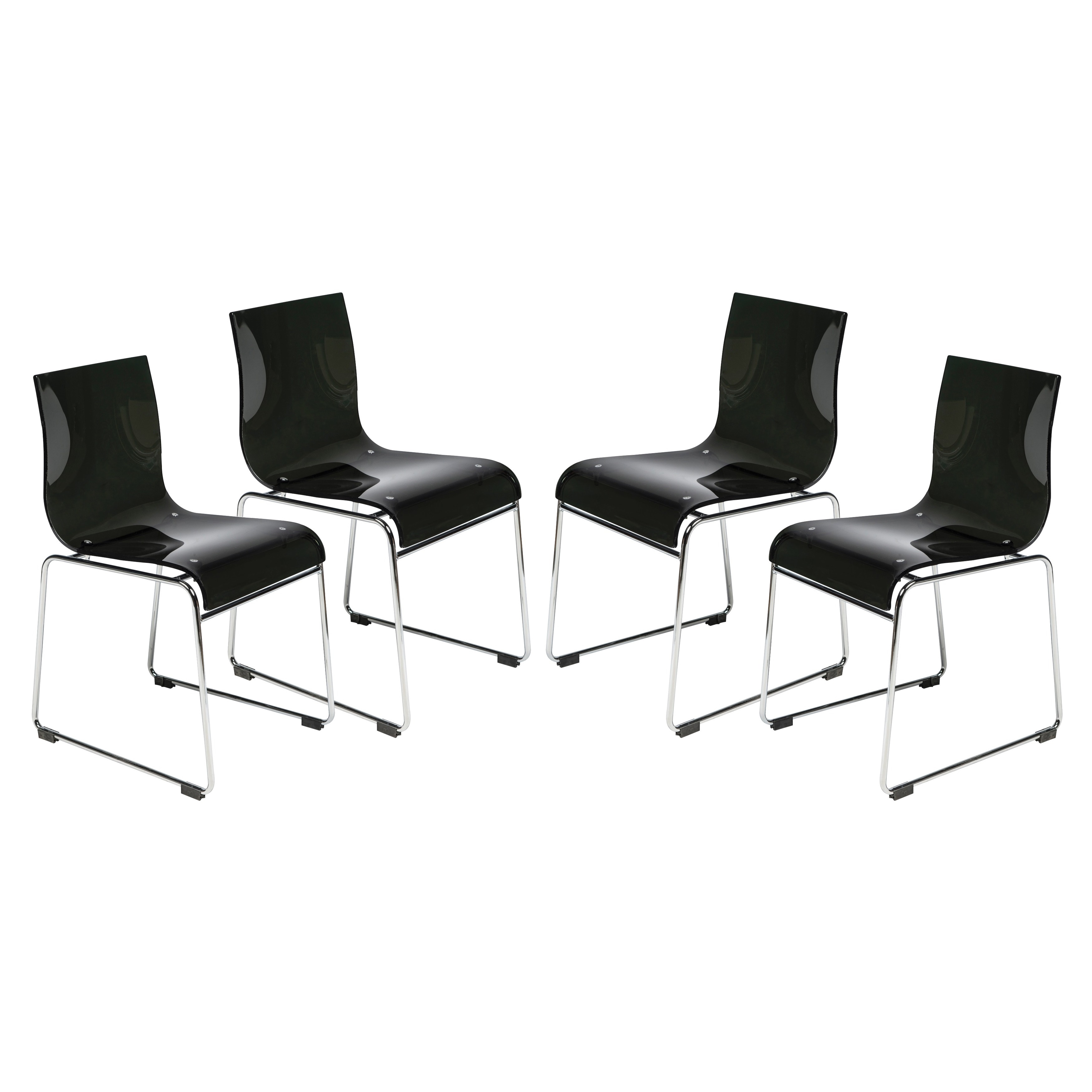 Moreno Transparent Black Acrylic Modern Chair (set Of 4)