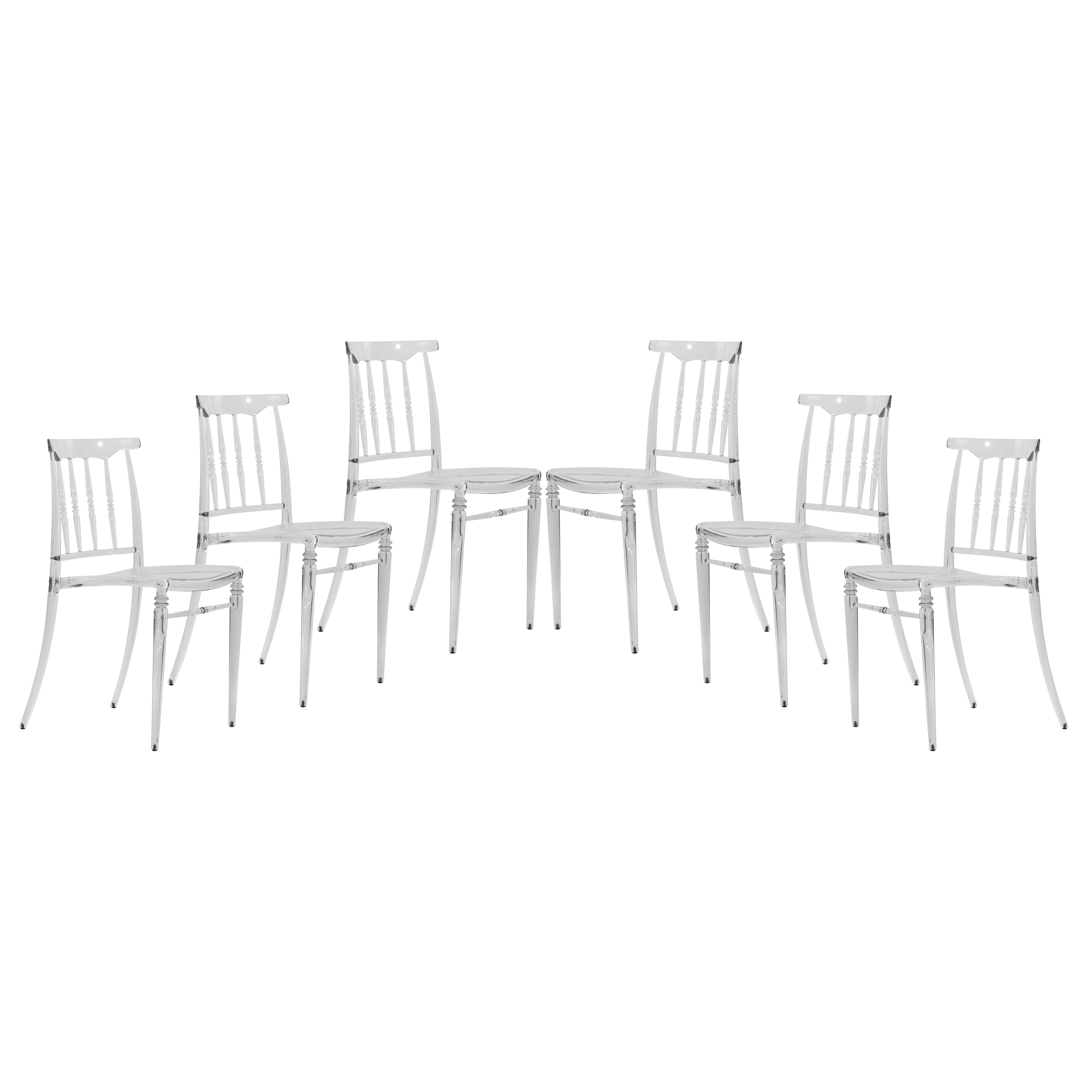 Norco Clear Transparent Plastic Dining Chair (set Of 6)