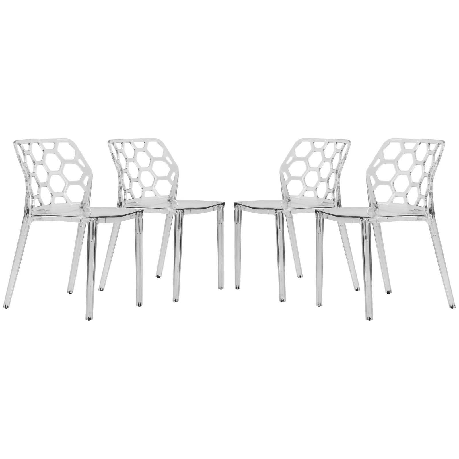 Cove Transparent Black Acrylic Modern Dining Chair (set Of 4)
