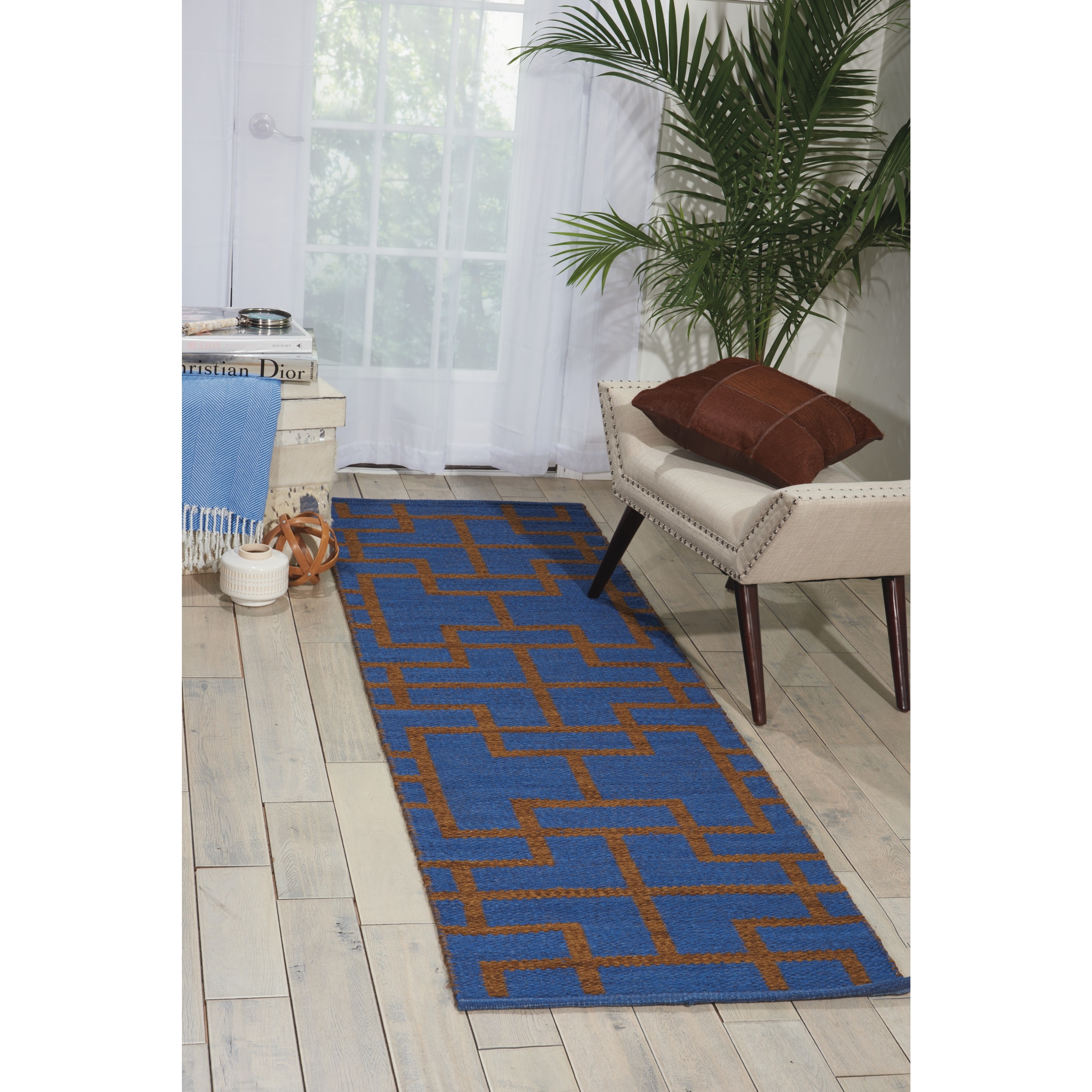 Barclay Butera Flatweave Maze Ocean Runner Rug (23 X 8) By Nourison