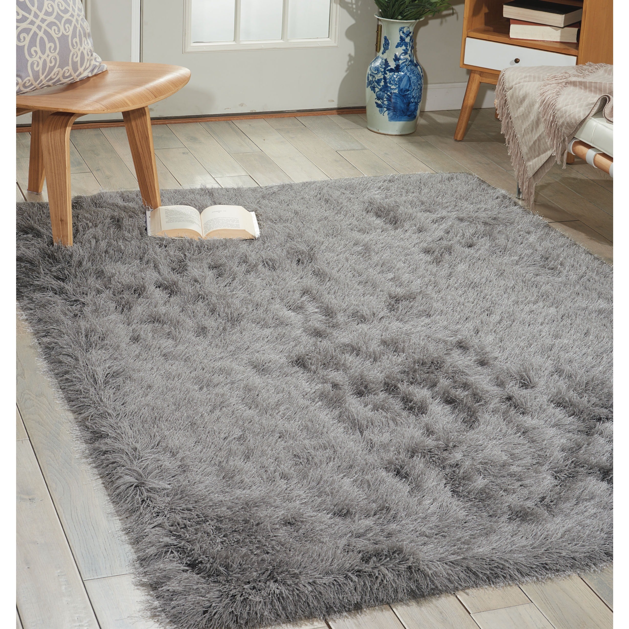 Nourison Kathy Ireland Home Studio Silver Shag Area Rug (4 X 6)