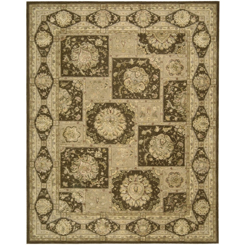 Nourison 3000 Brown Squares Rug (79 X 99)