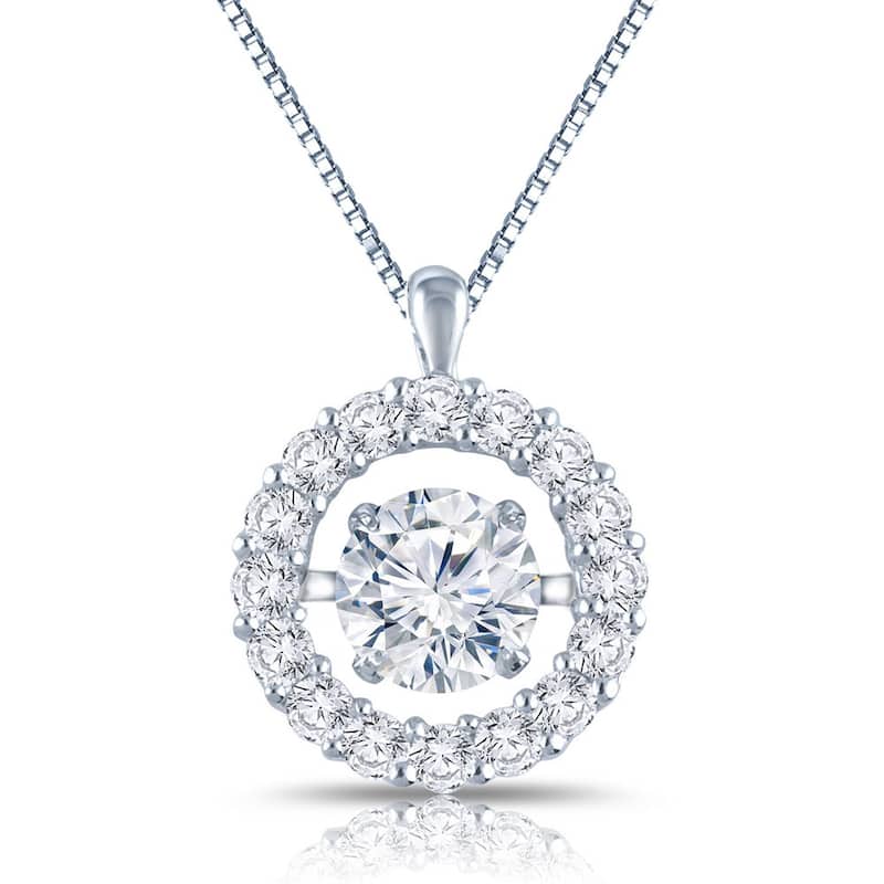 Auriya 'Dancing Stone' 14k Gold 1ct TDW Diamond Pendant Necklace