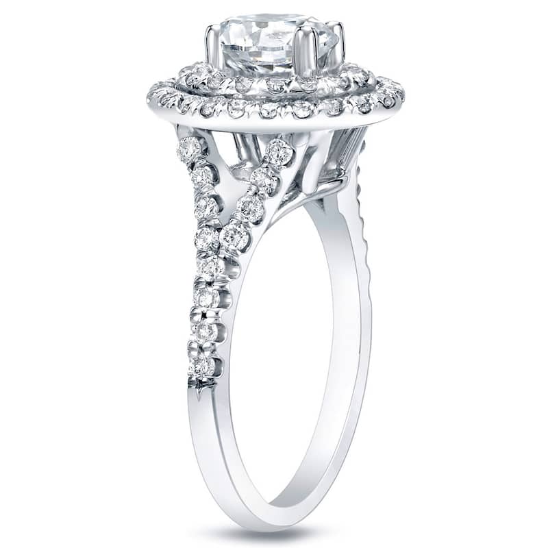 Auriya Certified 14k Gold 1 1/2ct TDW Oval Diamond Engagement Ring (H-I, SI1-SI2)