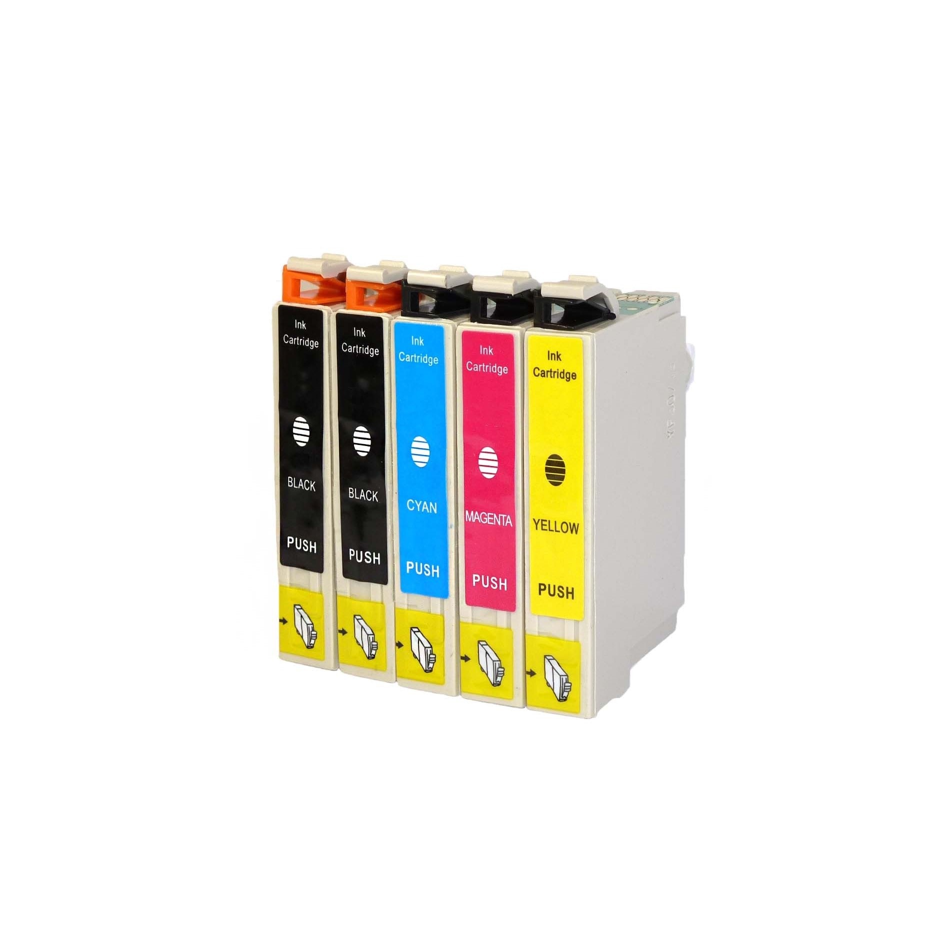 Epson T044 T044120 T044220 T044320 T044420 Ink Cartridge Set (pack Of 5 2k/1c/1m/1y) (remanufactured) (Black Cyan Magenta YellowPrint yield at 5% coverage BlackYields up to 500 Pages; C,M,Y Yields up to 450 PagesNon refillableModel PIE T044 2111Pack 