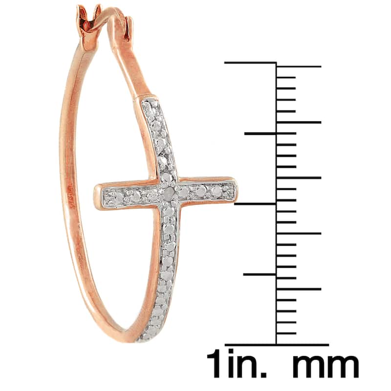 Victoria Townsend Diamond Accent Cross Hoop Earrings