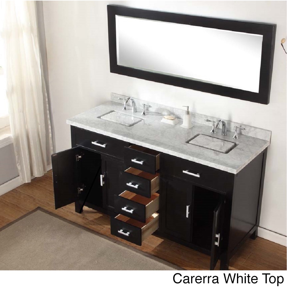 63 inch Hutton Ebony Double Bathroom Vanity Sink Console Set