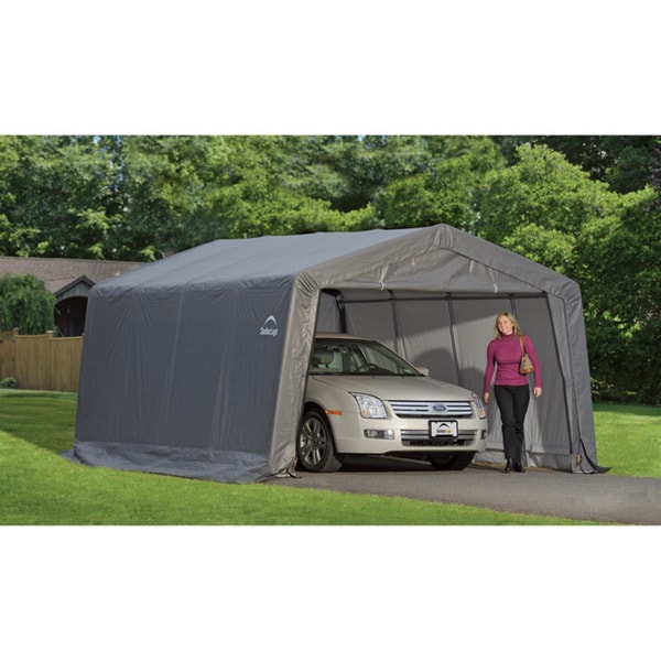 ShelterLogic Grey 16 foot Garage in a box Shelter Outdoor Storage