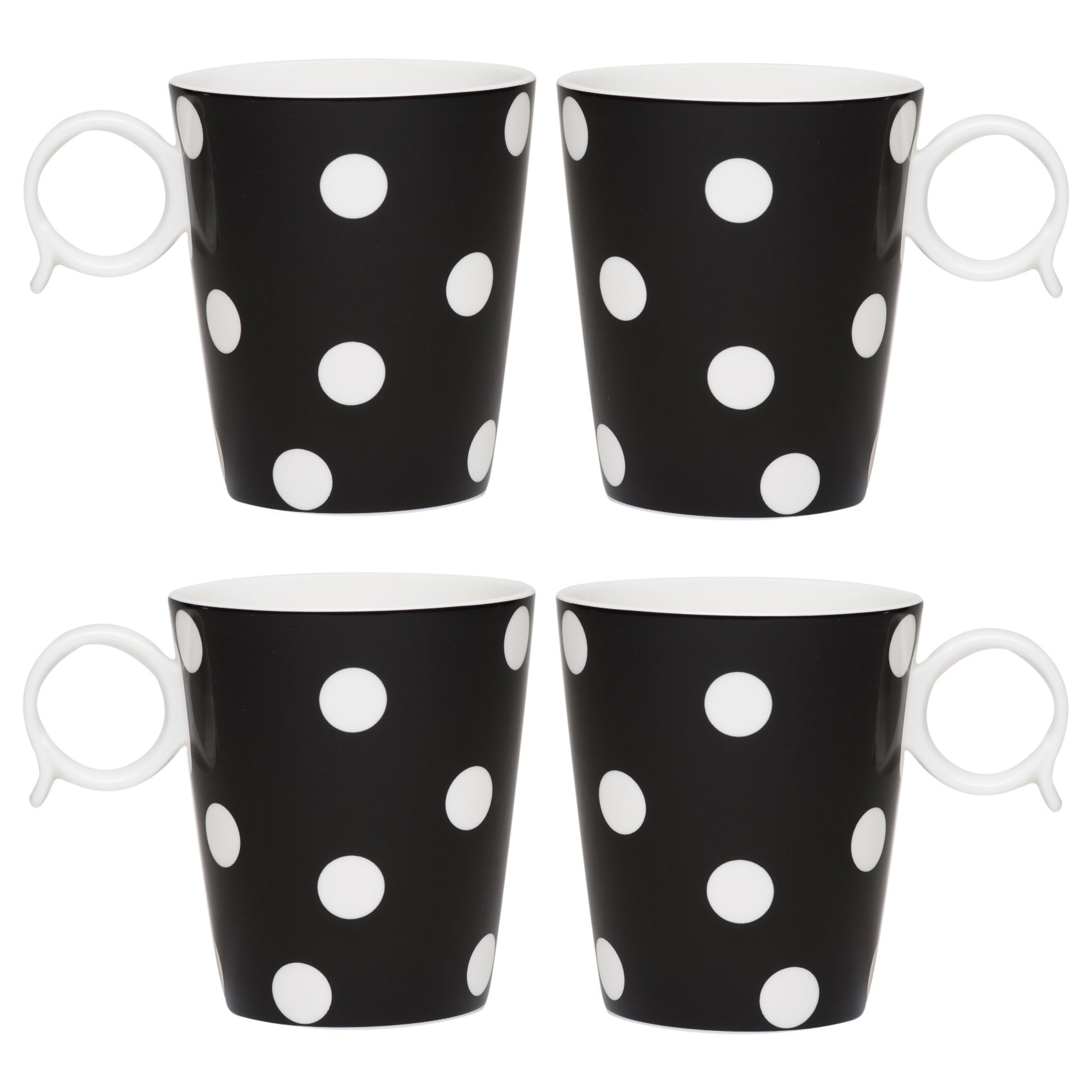 Freshness Dots Black 12 ounce Mug Set