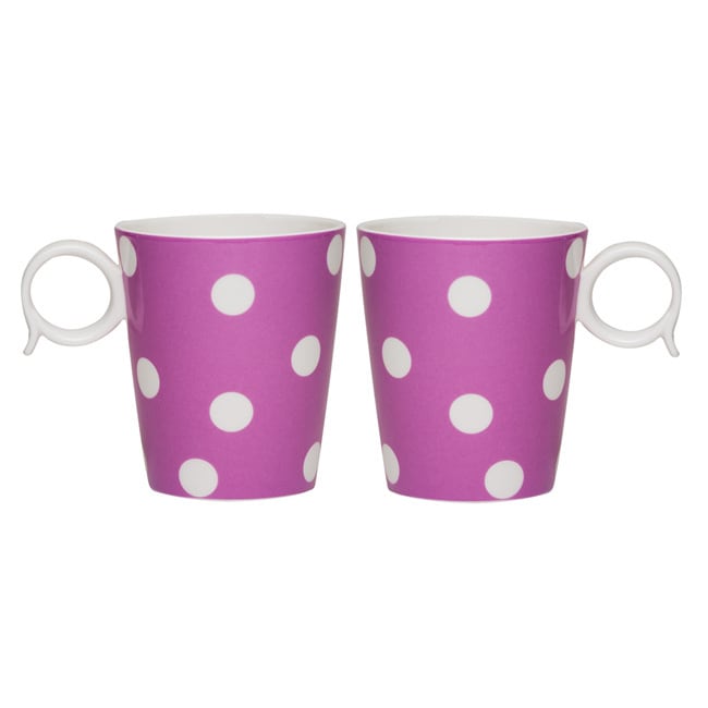 Red Vanilla Freshness Violet Dots Mug Set