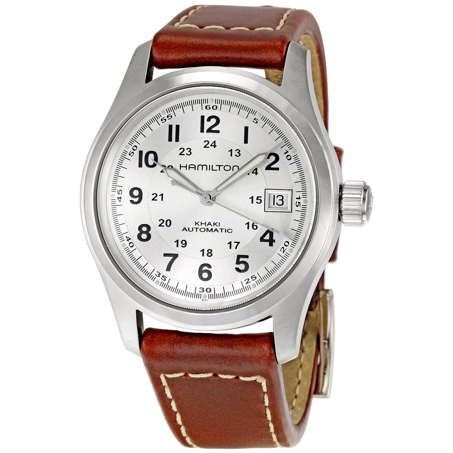 Hamilton Men's Brown Leather Silvertone Dial Automatic Watch