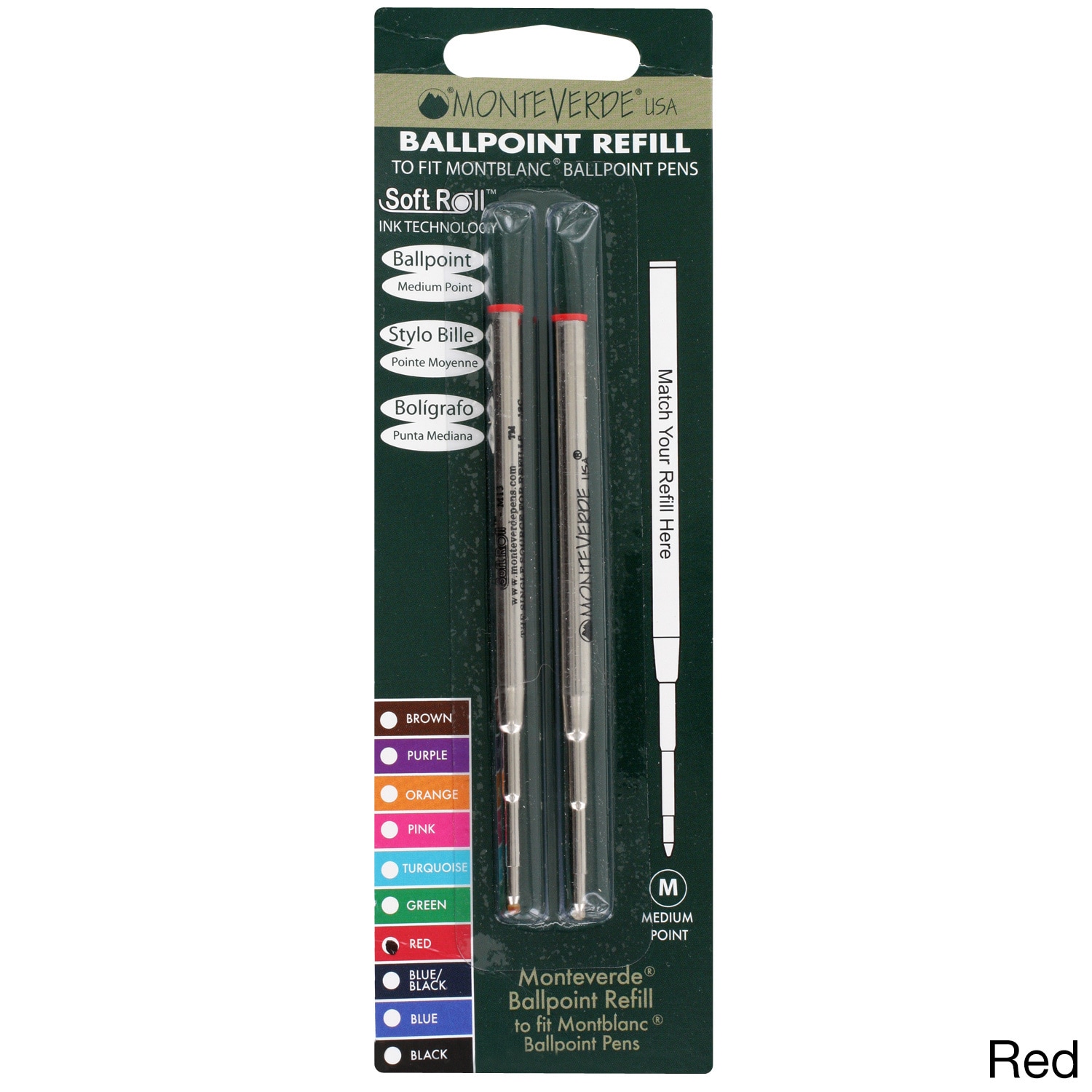 Mont Blanc Ball Point Medium Point Pen Refills (pack Of 2)