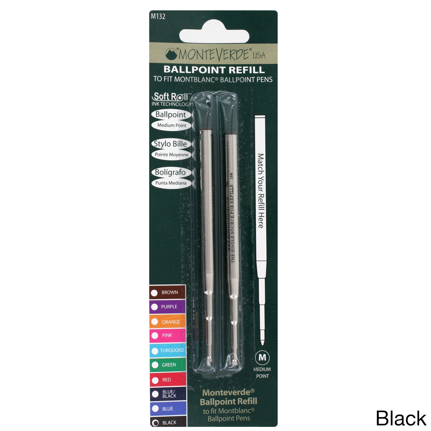 Mont Blanc Ball Point Medium Point Pen Refills (pack Of 2)