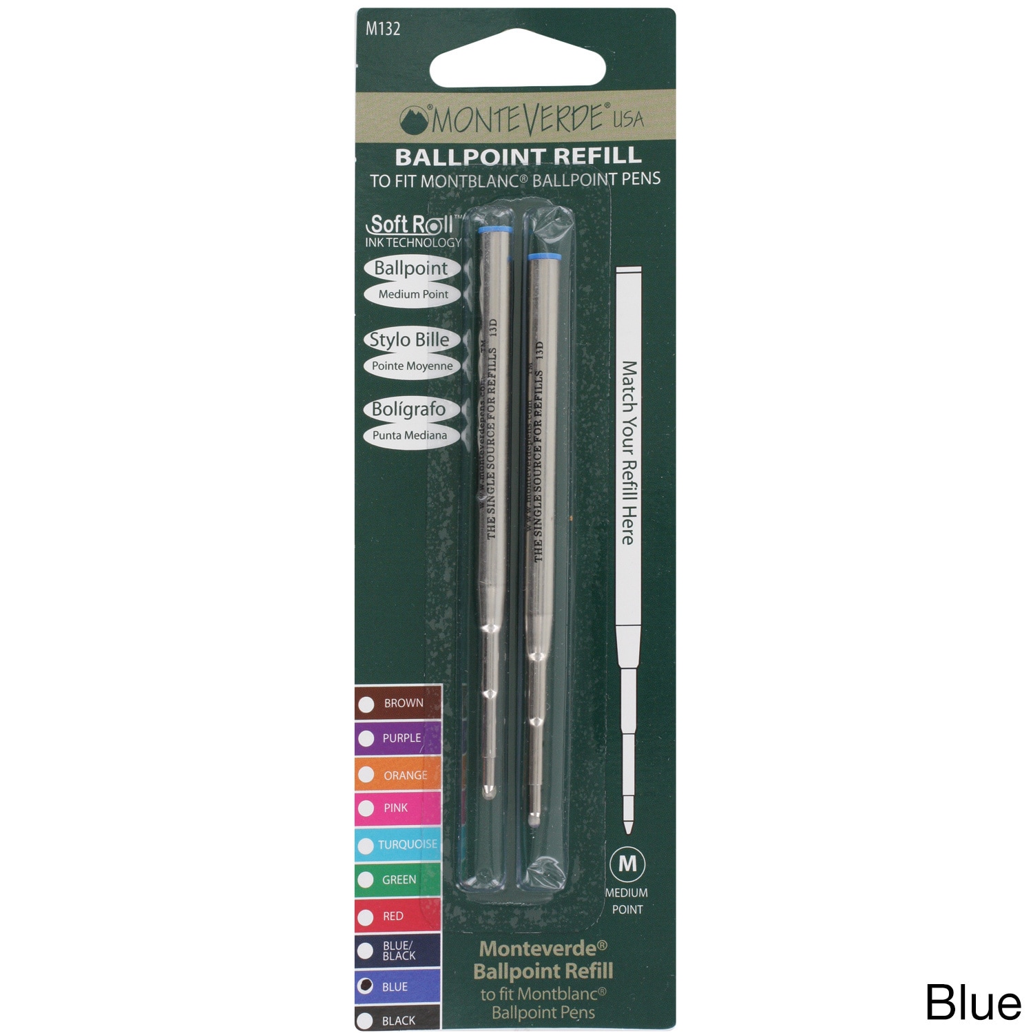 Mont Blanc Ball Point Medium Point Pen Refills (pack Of 2)