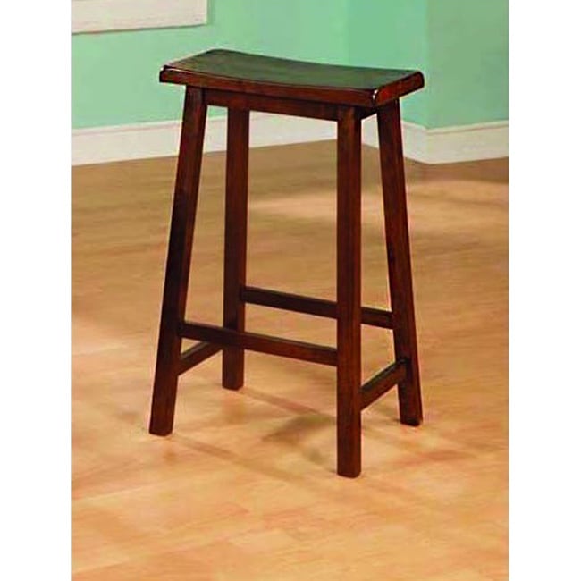 Walnut 29 inch Saddle Seat Barstools (set Of 2)