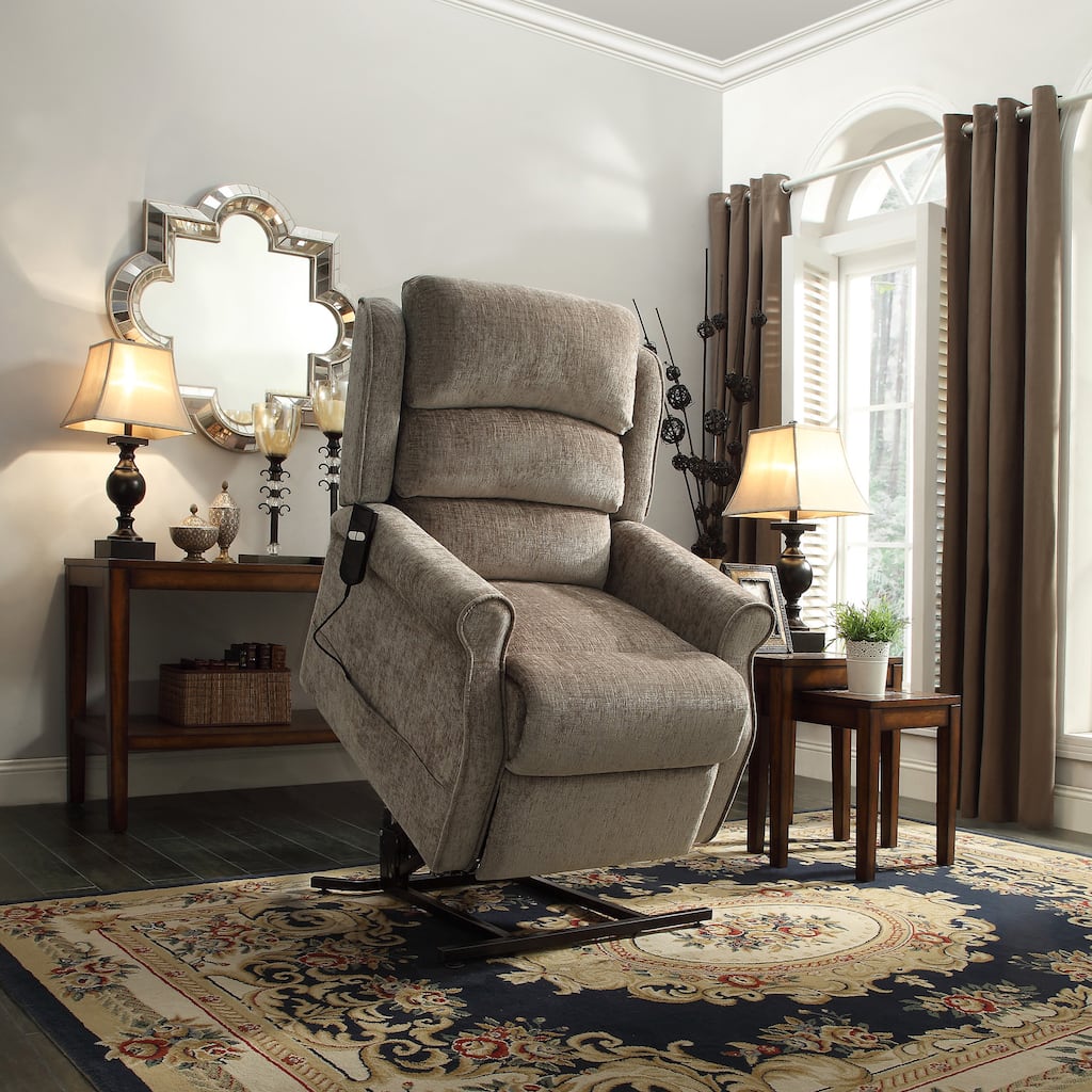 Hamish Tan Chenille Power Lift Recliner Chair by TRIBECCA HOME