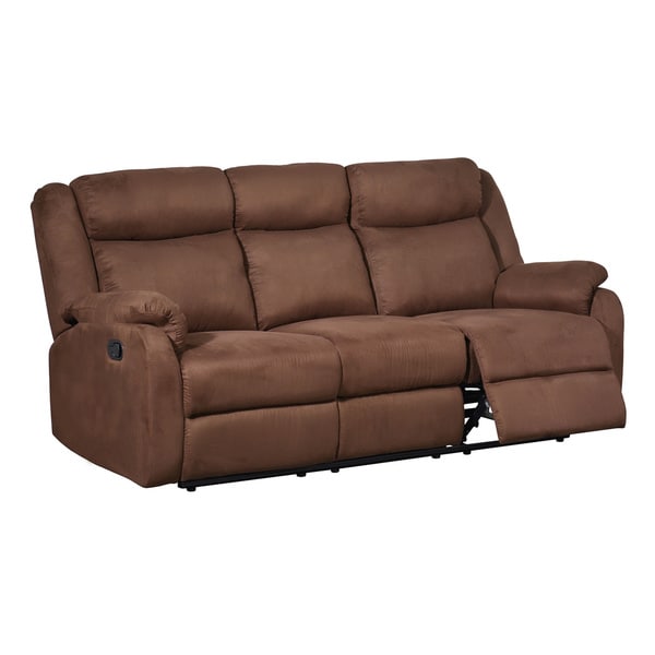 Aruba Microfiber Dual Reclining Sofa, Chocolate