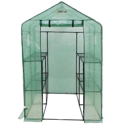 Ogrow Heavy Duty Walk-in Two-tier Portable Lawn and Garden Greenhouse