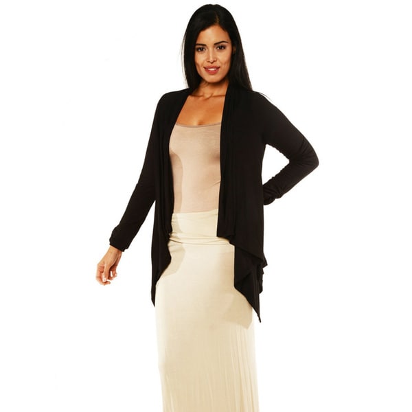 24/7 Comfort Apparel Women's Long-sleeve Asymmetrical Shrug